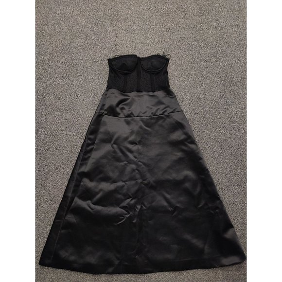Zara Limited Edition Black Bustier Strapless Midi Dress - Picture 4 of 12